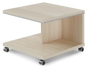 Konferenčný stolík mobilný TopOffice 70 x 70 cm, agát svetlý