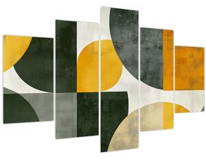 Obraz - Abstrakcia v olivovej farbe (150x105 cm)