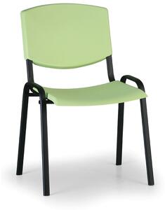Konferenčná stolička Design - čierne nohy, zelená