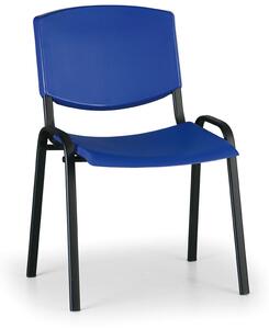 Konferenčná stolička Design - čierne nohy, modrá