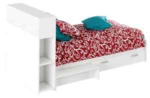 Jednolôžková posteľ s úložným priestorom Alexia 90x200 cm - biela