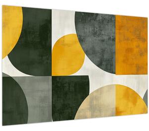 Obraz - Abstrakcia v olivovej farbe (90x60 cm)