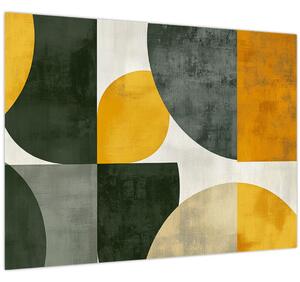 Obraz - Abstrakcia v olivovej farbe (70x50 cm)