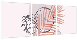 Obraz - Fialový minimalizmus N⁰3 (s hodinami) (90x30 cm)