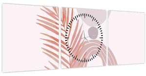 Obraz - Fialový minimalizmus N⁰1 (s hodinami) (90x30 cm)