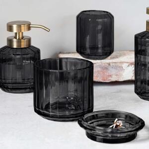 Čierny sklenený kúpeľňový organizér na vatové tampony Vision – Mette Ditmer Denmark