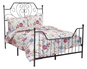 Kovová manželská posteľ s roštom Rajana 140x200 cm - čierna