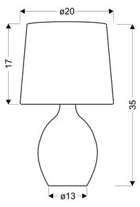 Tmavosivá stolová lampa s textilným tienidlom (výška 35 cm) Ambon – Candellux Lighting