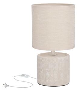 Béžová stolová lampa s textilným tienidlom (výška 26 cm) Dina – Candellux Lighting
