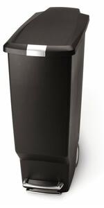 Úzky pedálový kôš 40 l čierny plast, čierna