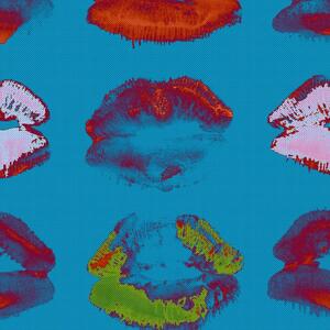 MINDTHEGAP Neon Kiss Blue - tapeta