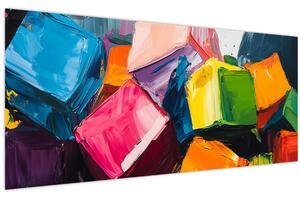 Obraz - Farebné kocky (120x50 cm)