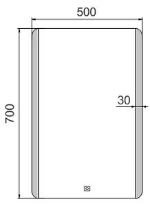 Nimco LED zrkadlo 500x700 - ZP 17001