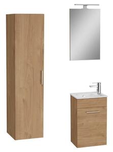 Kúpeľňová zostava s umývadlom vrátane umývadlovej batérie, vtoku a sifónu VitrA Mia zlatý dub KSETMIA40D