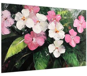 Obraz - Ružové a biele kvety (90x60 cm)