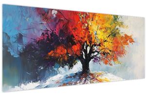 Obraz - Pestrofarebný strom (120x50 cm)
