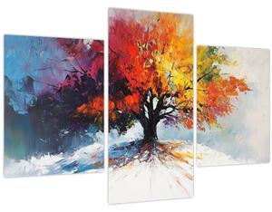 Obraz - Pestrofarebný strom (90x60 cm)