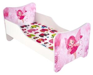 Detská posteľ s matracom HOPPY ružová/biela, 70x140 cm