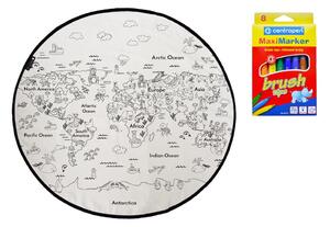 Vyfarbovací detský koberec Butter Kings Colouring World, ø 130 cm