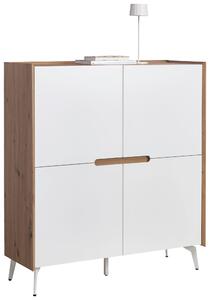 VYSOKÁ KOMODA, biela, dub artisan, 110/124/40 cm Carryhome - Predsieňové programy, Online Only