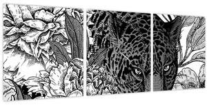 Obraz - Exotická záhrada (s hodinami) (90x30 cm)