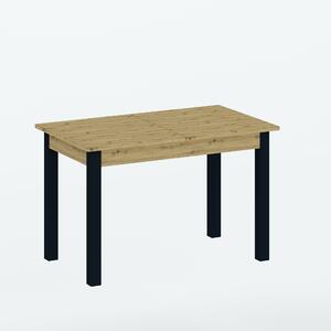 Rozkladací jedálenský stôl BOGATA - dub artisan / čierny