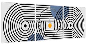 Obraz - Minimalistická abstrakcia N⁰3 (s hodinami) (90x30 cm)