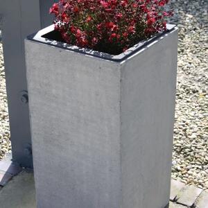Samozavlažovací kvetináč BLOCK, sklolaminát, výška 60 cm, betón design