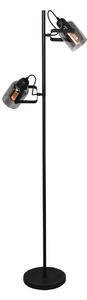 Stojacia lampa Fumoso, 2 svetlá, výška 143 cm, čierna/dymovo sivá
