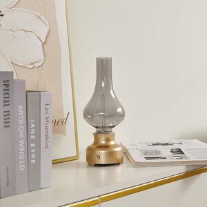 Nabíjateľná stolová lampa Lindby LED Maxentius v zlatej farbe s dotykovým