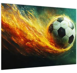 Obraz - Futbalová lopta v lete (70x50 cm)