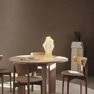 FermLiving stolová lampa Dea, železo, rúno, biela, výška 42 cm