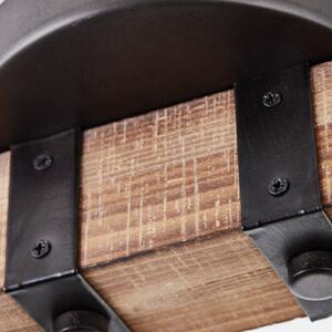 Stropné bodové svietidlo Decca, dĺžka 78 cm, čierna/drevo, 4 svetlá