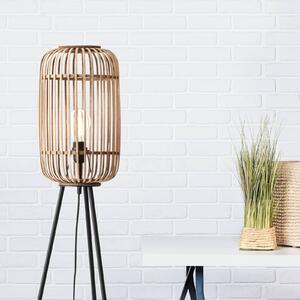 Stojacia lampa Woodrow, výška 130 cm, svetlé drevo, bambus/kov