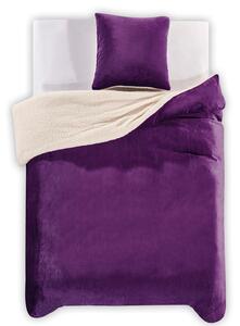 DecoKing Mikroplyšové obliečky - Teddy Purple - 200x200 cm Rozmer: 200x200+80x80*2