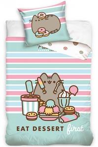 Bavlnené posteľné obliečky Sladký život mačičky Pusheen - 100% bavlna - 70 x 90 cm + 140 x 200 cm