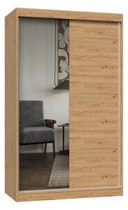 TP Living Šatníková skriňa Iga so zrkadlom 120 cm dub Artisan