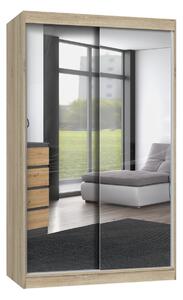TP Living Šatníková skriňa s 2 zrkadlami IGA 120 cm dub sonoma