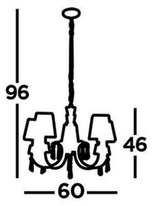 Searchlight 6885-5CC - Luster na reťazi PORTICO 5xG9/33W/230V chróm