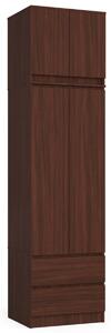 Ak furniture Šatníková skriňa s nástavcom STAR 60 cm wenge