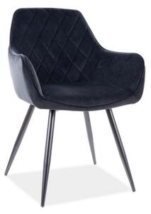 Jedálenská stolička Linea Velvet, čierna