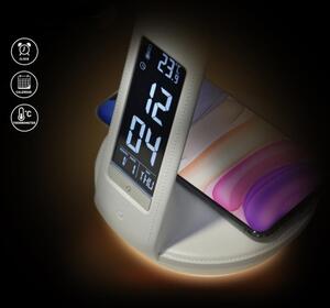 Retlux-LED Stmiev. lampa s bezdr. nab. Qi a displejom LED/6W/230V 3000/4000/6000K