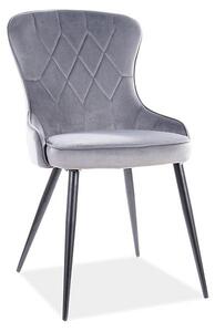 Jedálenská stolička Lotus Velvet, sivá / čierna