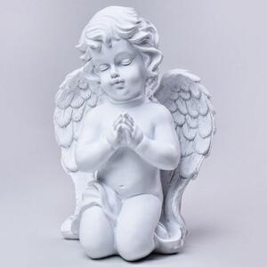 Anjel polyres. Biely modliaci 25cm
