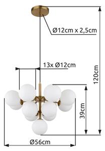 Globo 56143-13G - Luster na lanku GRAPPY 13xG9/5W/230V pr. 56 cm zlatá