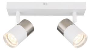 Globo 57851-2 - Bodové svietidlo BRISBON 2xGU10/25W/230V biela/chróm