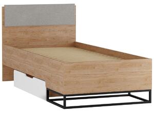 Jednolôžková posteľ s úložným priestorom Irawadi IA05, Farby: hikora/biela matná + Samoa 11 Mirjan24 5903211305795