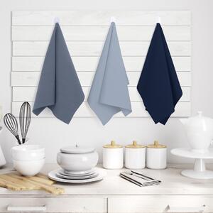 AmeliaHome Súprava kuchynských uterákov Letty Plain - 3 ks modrá