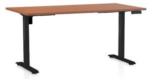 Výškovo nastaviteľný stôl OfficeTech B, 160 x 80 cm, čierna podnož, čerešňa