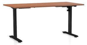 Výškovo nastaviteľný stôl OfficeTech A, 160 x 80 cm, čierna podnož, čerešňa